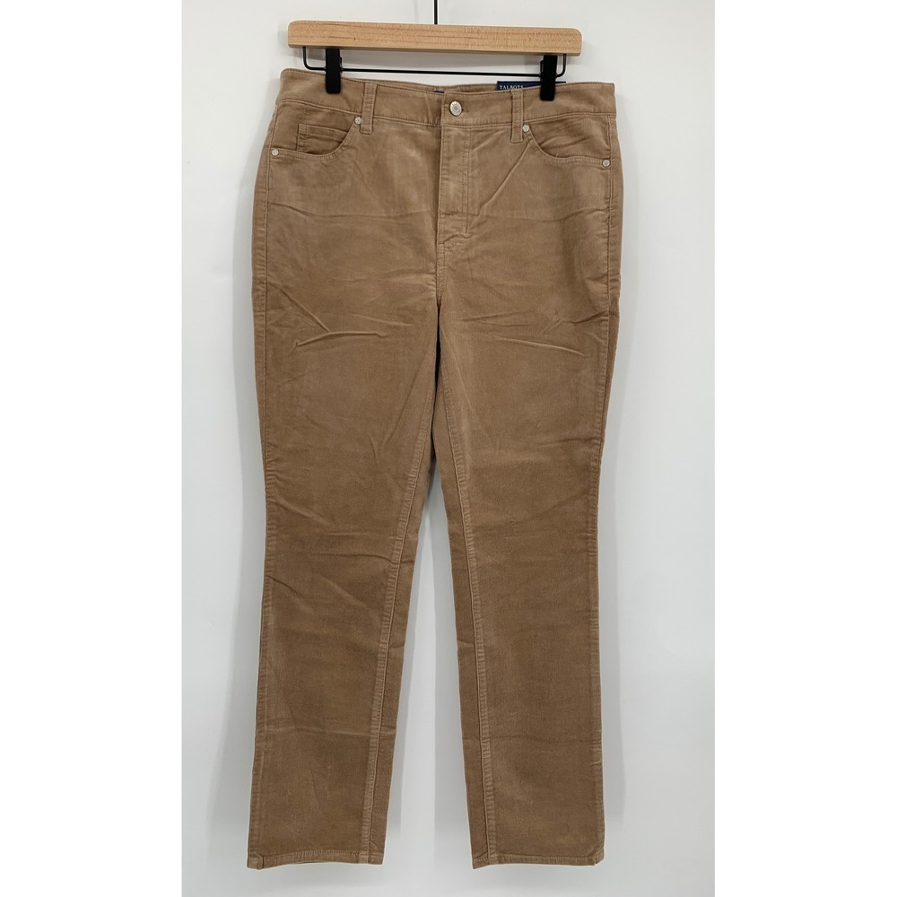 Talbots Corduroy Pants 10 Petite Tan Flawless Straight Leg Fall Slimming NEW